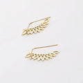 Simple Stainless Steel Fly Wing Shape Earrings Hook No Ear Holes Piercing Earrings Ear Cuff