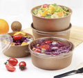 Disposable Kraft Paper Bowl Biodegradable Salad Bowl Coated With Pla Lid Eco Friendly 46 oz