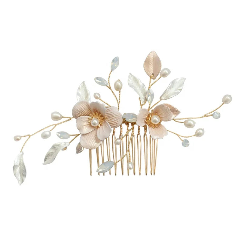 Elegant Lovely Flower Girls Headdress Hair Comb and Pin Set Wedding Bridal Accessories Headpiece