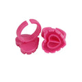 2026 New Arrival 100pcs Heart Shape Plastic Eyelash Glue Ring pink Lash Extension Blossom Cup Holder Disposable