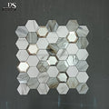Modern Self-Adhesive Kitchen Backsplash Hexagon Mosaic Wall Tile Peel and Stick Parquet Design for Hotels and Rooms