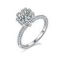 Unique Designs Round Brilliant Cut Claw 925 Sterling Silver Moissanite Ring 18k Gold Plated