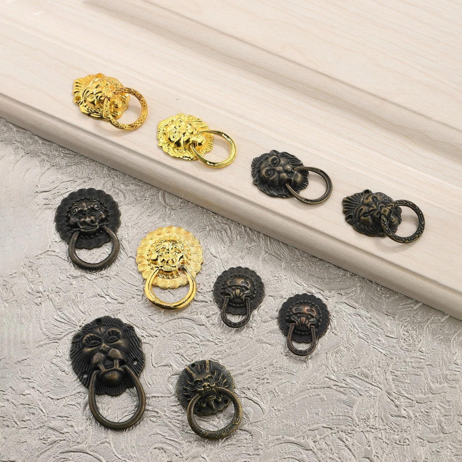 New Chinese Zinc Alloy Traditional Lion Head Handle for Kitchen Bedroom Dresser Drawer Pull Durable Eco-Friendly for Hotel