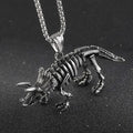 Wholesale Personality Gothic Jewelry Dinosaur Pendant Triceratops Necklace Stainless Steel Manufacturer