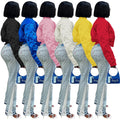 New Plaid Cropped Jackets Bomber Women Winter Clothing Warm Verstiy Button Varstity Embossed Casual Solid Jacket