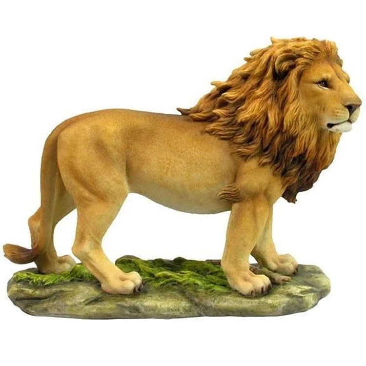 Simulation Animal Figurine Large Outdoor Garden Park Decoration Fiberglass lion Statue for Sale