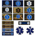 PARAMEDIC Life Star Snake Battle Embroidered Eco-Friendly Fadeless Denim Lace Sew-On Hook and Loop Clothing Patches