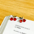 925 Sterling Silver Prevent Allergy Red Cherry Stud Earrings for Women Wedding Jewelry 2021