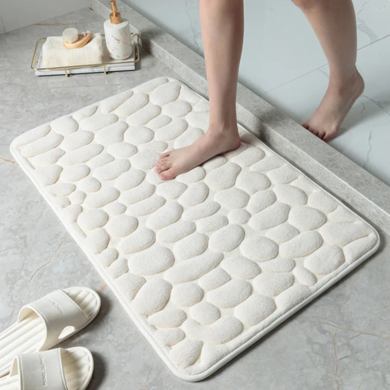 Custom Soft Coral Velvet Bathroom Mat Water Absorption Foldable Washable Bath Rugs Non Slip Hotel Foot Rug