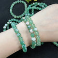 Natural Green Flower Agate Bracelets Stone Jewellery Healing Quartz Bead Gemstone Crystal Bracelet