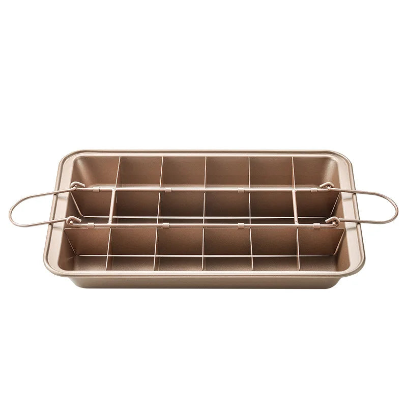 Hot Selling Kitchen Tools with Dividers Non Stick Brownie Pot 18 Chamber High Carbon Steel Baking Tray
