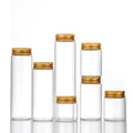50ml 60ml 80ml Clear Round Empty Glass Tube Bottle Borosilicate Glass Container Storage Jar With Screw Cap