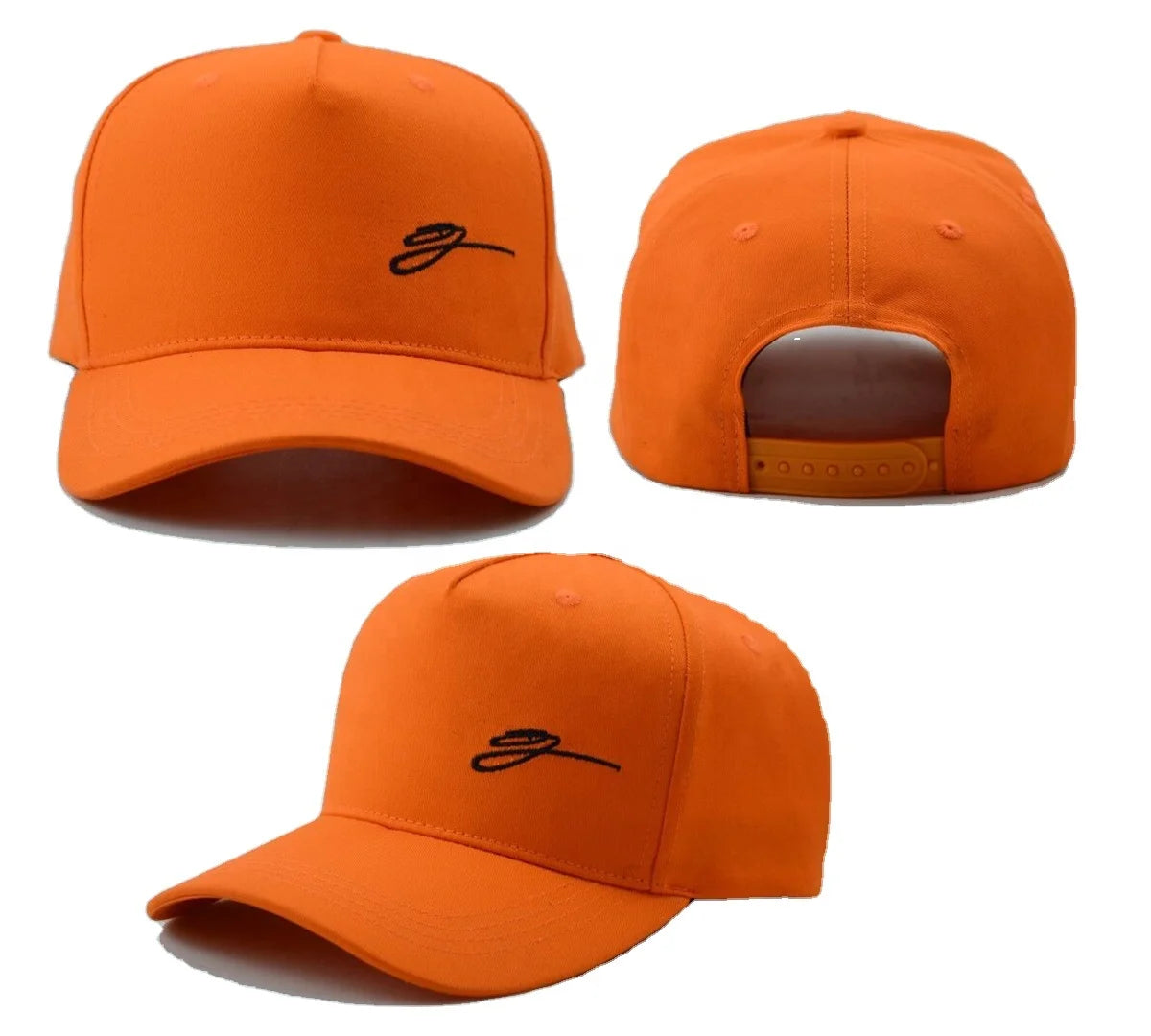 5 Panel Curved Brim Snap Back Caps Custom Embroidered Logo Sports Hats Snap Back Cotton/Polyester Fabric for Adult Unisex