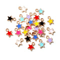 50PCS 6*8mm 9-Colors Alloy Metal Drop Oil Small Stars Charms KC Gold Pendant for DIY Bracelet Necklace Jewelry Making