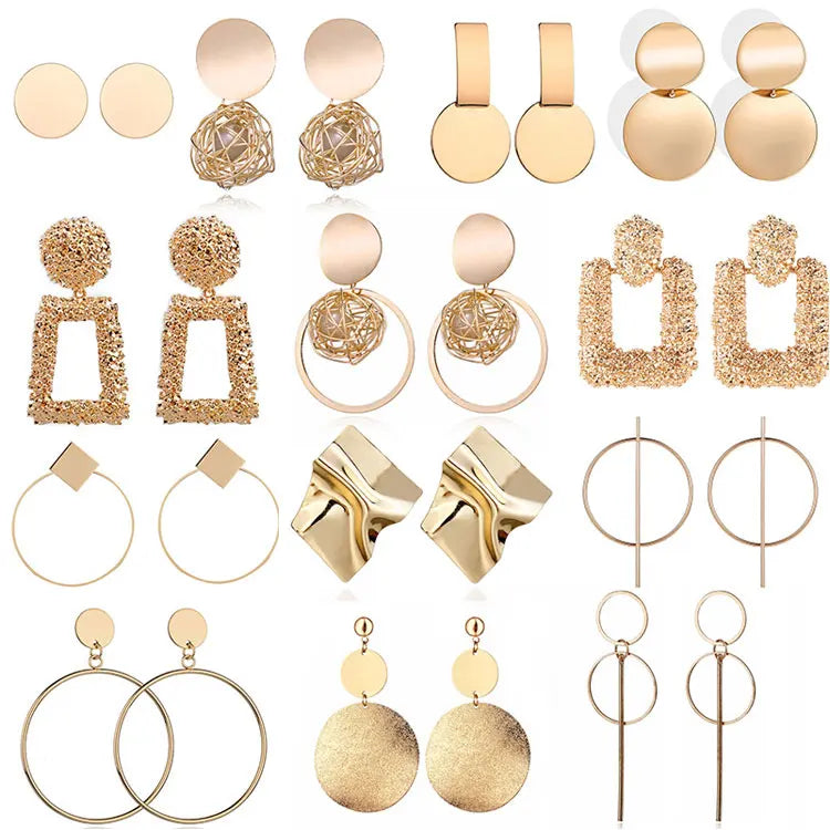 Europe Fashion Statement Earrings 2023 Vintage Exaggerated Geometric Big Circle Long Tassel Drop Earrings Women Large Earrings