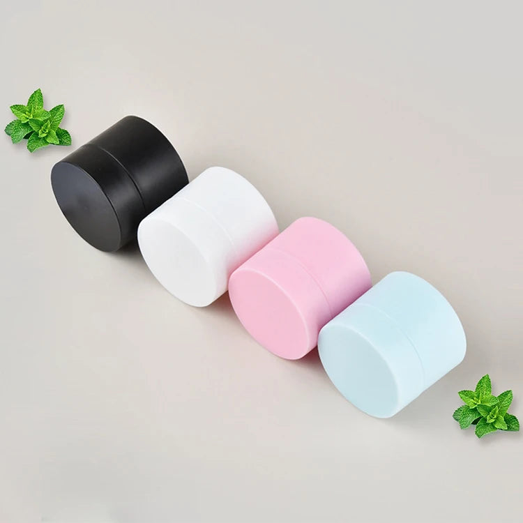 Custom PP Plastic Pink Blue White Face Cream Jar Empty Cosmetic Container Lip Scrub Eye Cream Blush-10g 15g 20g 30g 100g Max
