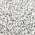 100pcs/pack Acrylic Letter Beads White Background Black 26 English Letter Oval Loose Beads