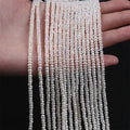 Wholesale Price 3.5-4mm Freshwater Bread Shape Pearl Button Loose Natural White Pearl Strands for Jewelry Making