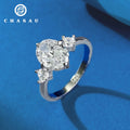 New Classic Fashion Women Jewelry 2ct 2.0ct 2 Carat 7x9mm Moissanite 925 Sterling Silver Wedding Engagement Ring for Woman