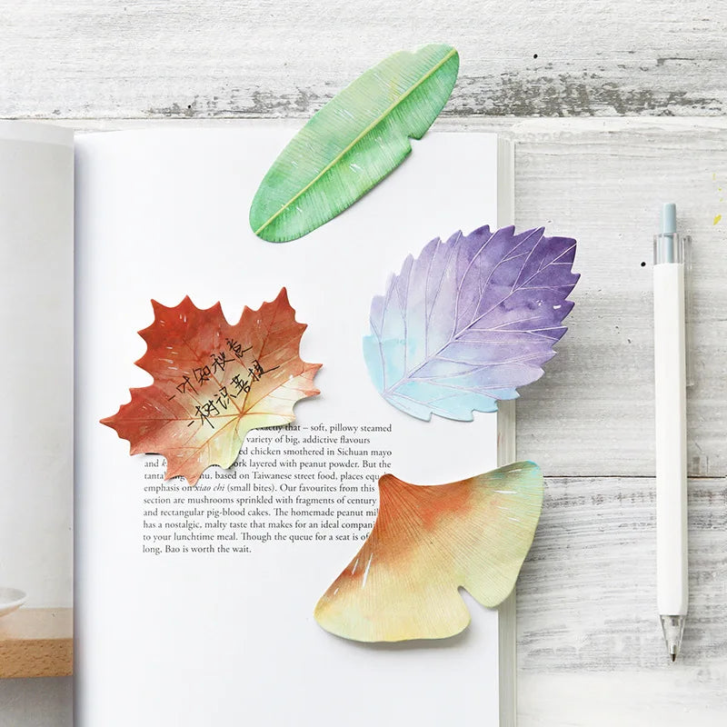 Creative and Fresh Leaf Collection Notes Series Original Illustrations Notepads Can Be Teared  Memo Pad 30 Sheets Student  Note