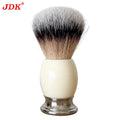JDK Wholesale Vegan Synthetic Chrome Metal Handle Safety Shaving Brushes with Travel Tube