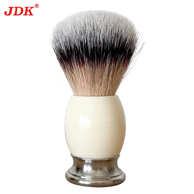 JDK Wholesale Vegan Synthetic Chrome Metal Handle Safety Shaving Brushes with Travel Tube