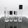 Made in China Transparent Cosmetics Glass Bottle 40ml 100ml 120ml Rectangular High-end Glass Bottle with Pump Head