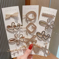 Pearls Shape and Geometric Wedding Barrette Double Heart Flower Hair Holders Slide Accessories Bobby Pins Rhinestone Hair Clips MegaBDM