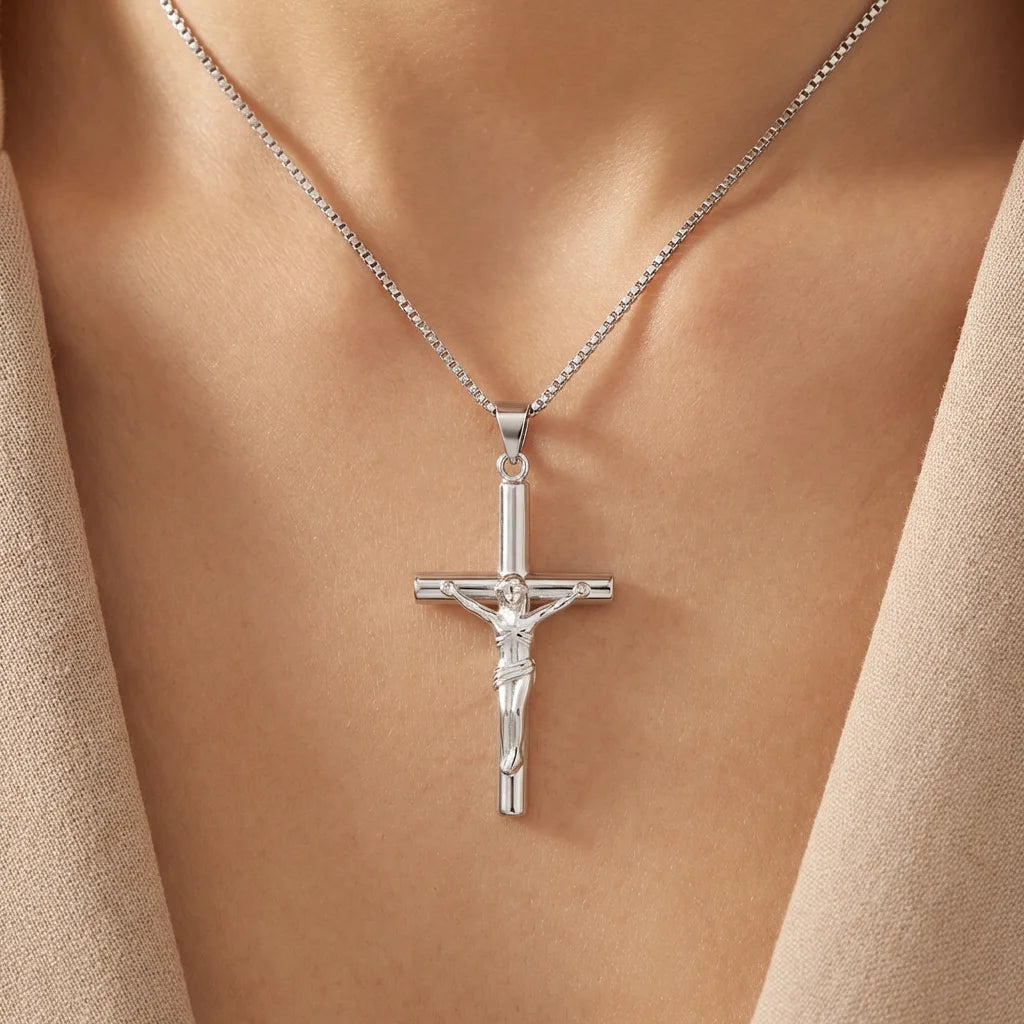 Wholesale Charm Pendant Religious Christian Cross God Pendant 925 Sterling Silver Rhodium Plated Gift Fine Jewelry