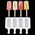 HY Factory Ice Cream Mold 4 Cavities Silicone Popsicle Molds