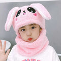 New Autumn and Winter Cute Children Cartoon Scarf Hat One-piece Double Fleece Warmth Boy Girl Child Adult Parent-child Baby Hat