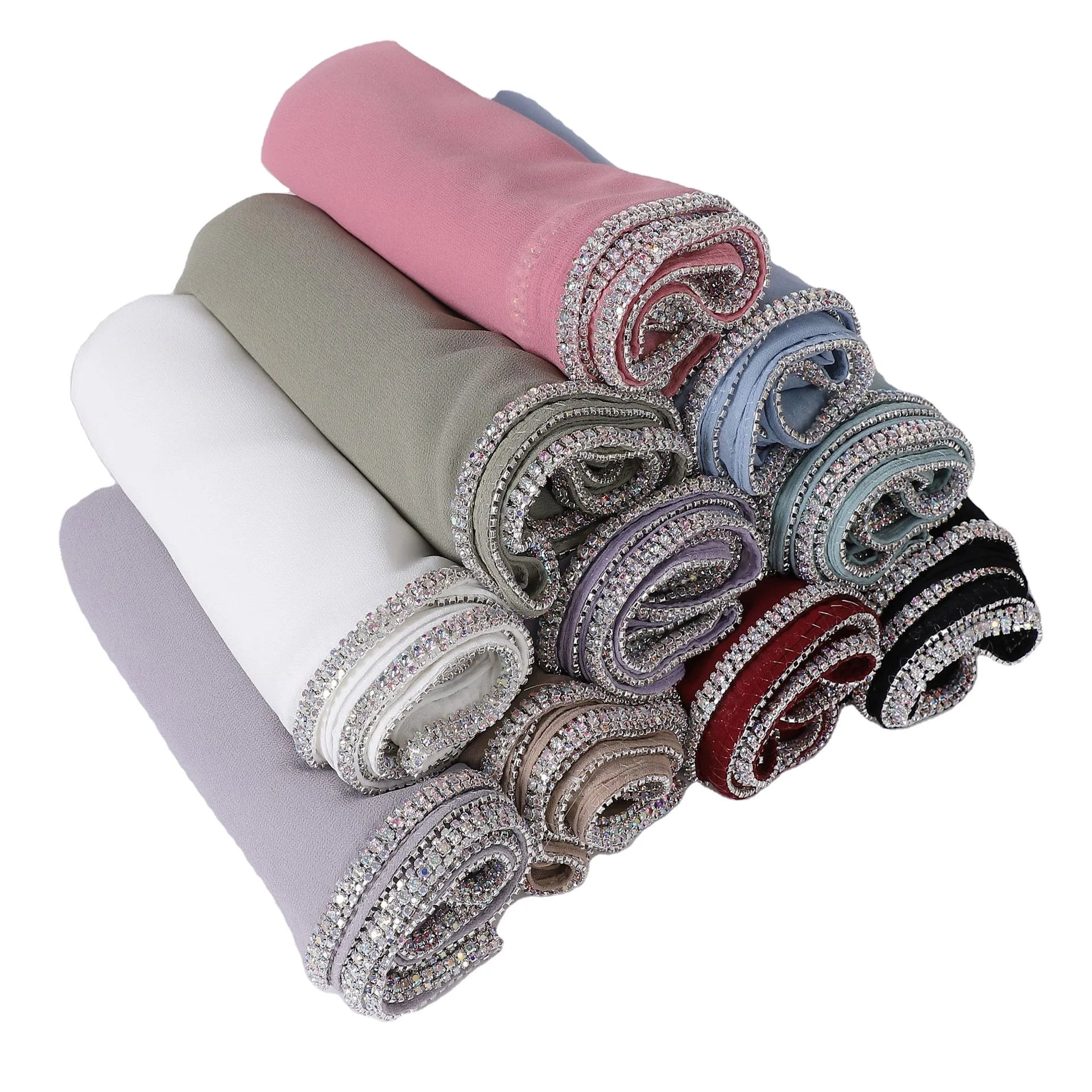 Autumn Collection JiYun Breathable Long Chiffon Hijab Headband Scarf for Women Muslims Made in China