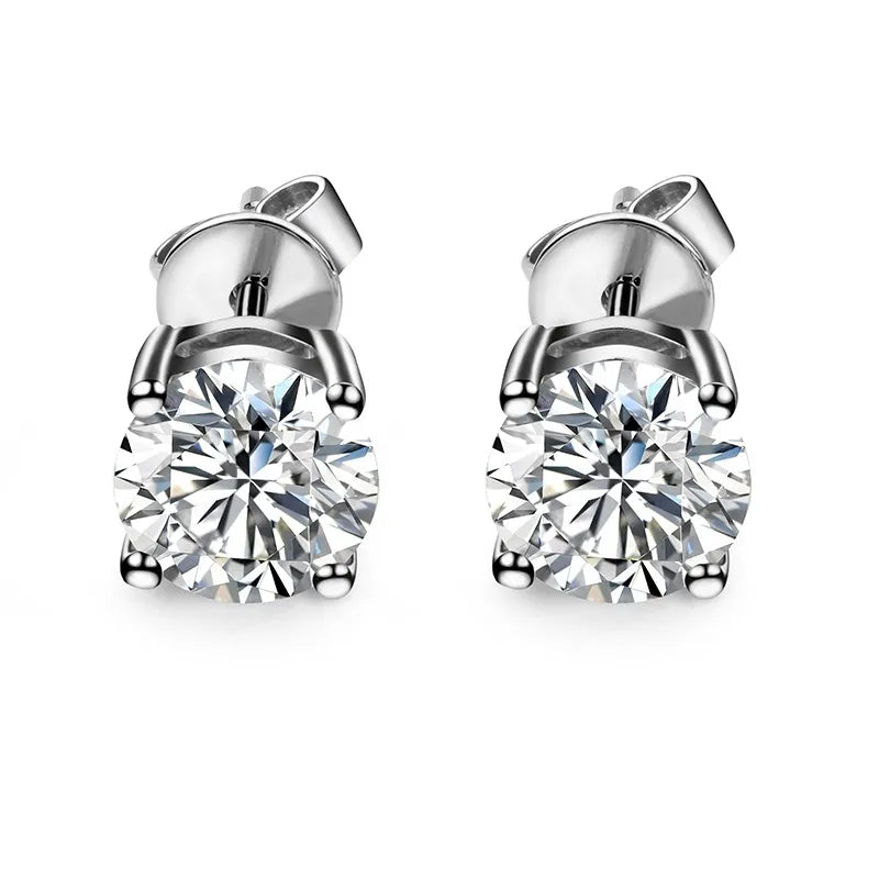 Starsgems Earrings Wholesale Fashion Jewelry 1ct Round Cut Moissanite Earring for Girls
