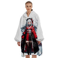 Original Factory Custom Anime Design Soft Sherpa Sweatshirt Wearable Hooded Blankets Oversized Hoodie Blanket