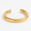 High End 18K Gold Plated Chunky Hollow Cuff Bracelet Bangle Bracelet Stainless Steel Gold Jewelry