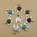 New Design Animal Shaped Jewelry Silver Nose Natural Round Stone Body Elephant Pendant for Women Men Necklace