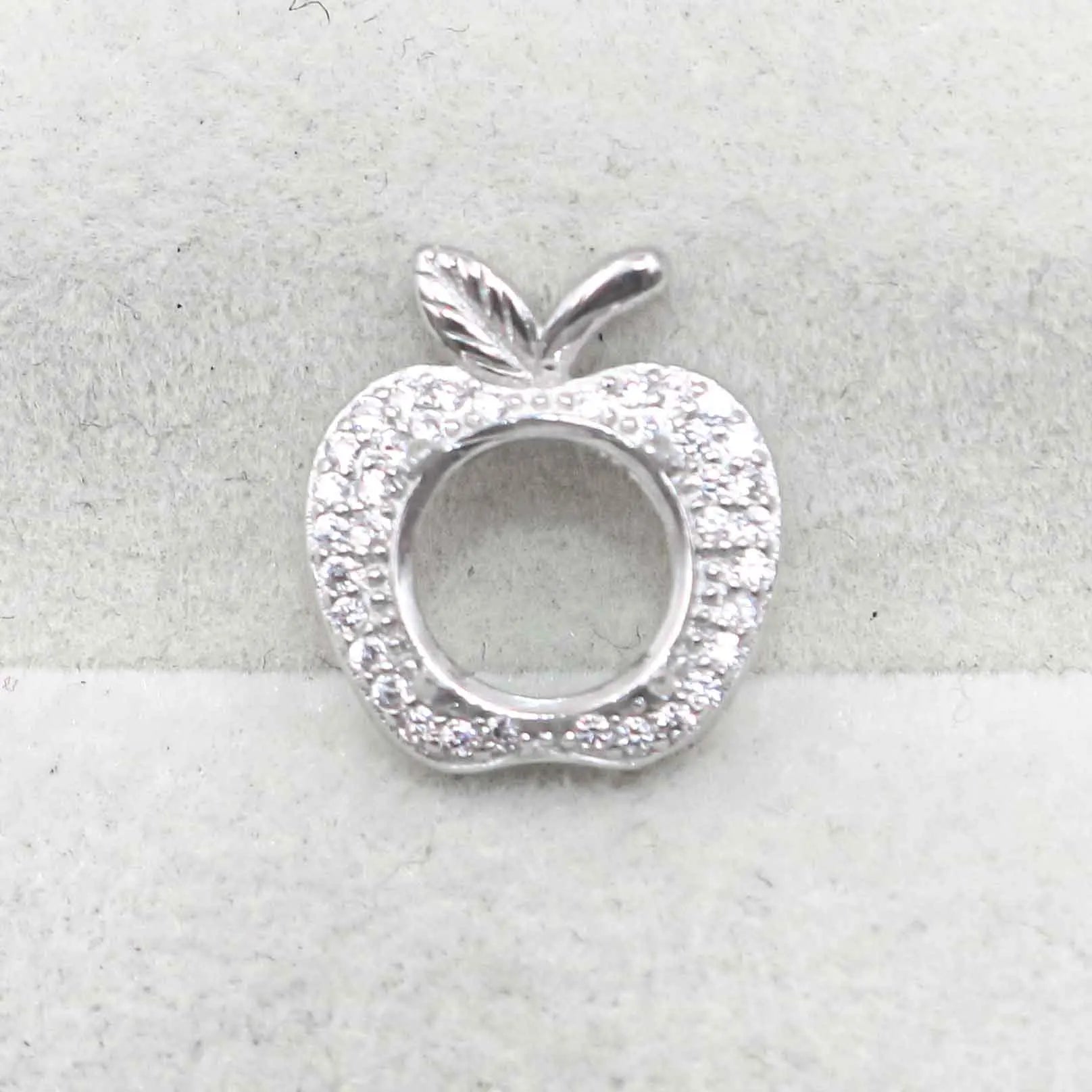 Sterling Silver 8*8mm Semi Mount Pendant Empty Frame Blank Support Setting S925 Base Holder Without Center Stone for DIY Inlay
