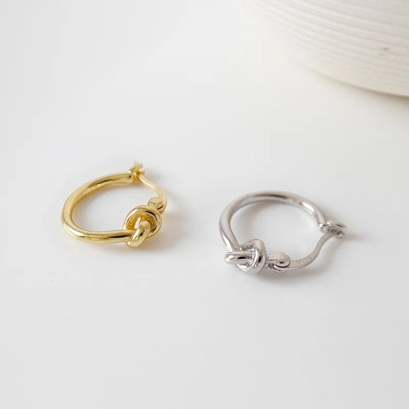 Unique Design Jewelry 925 Sterling Silver Circular Kont 18K Gold S925 Sterling Silver Hoop Earrings for Women AE1173