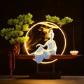Creative Guanyin Shape Ceramic Electricity Led Light Incense Burner for Yoga Spa