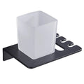Wall-Mounted Single Aluminum Glass Cup Metal Toothbrush Holder Bathroom Accessories with Toothpaste Dispenser Toothbrush Rack