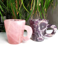 Crystal Cup With Handle Wholesale Natural Crystals Healing Gemstones Rose Quartz Crystal Cups