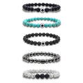 Statement Brushed Stone Bracelet Blue Turquoise Bracelet Beautiful Magnetite Natural Stone Beads Bracelet Gifts for Women