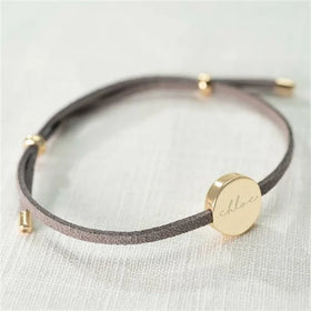 Personalized Handmade Leather Cord Bracelet for Men and Women Customizable Leather Bracelet with Stainless Steel Coin Design