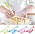 Cake Decorating Pens Kit Silicone Food Writing Pen with 4 Patterns of Tips Cookie Pastry Decorating Pens