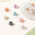 Cute Girl Hair Accessories Small Flower Alloy Hair Claws Mini Colorful Hair Clips Wholesale for Women Headdress
