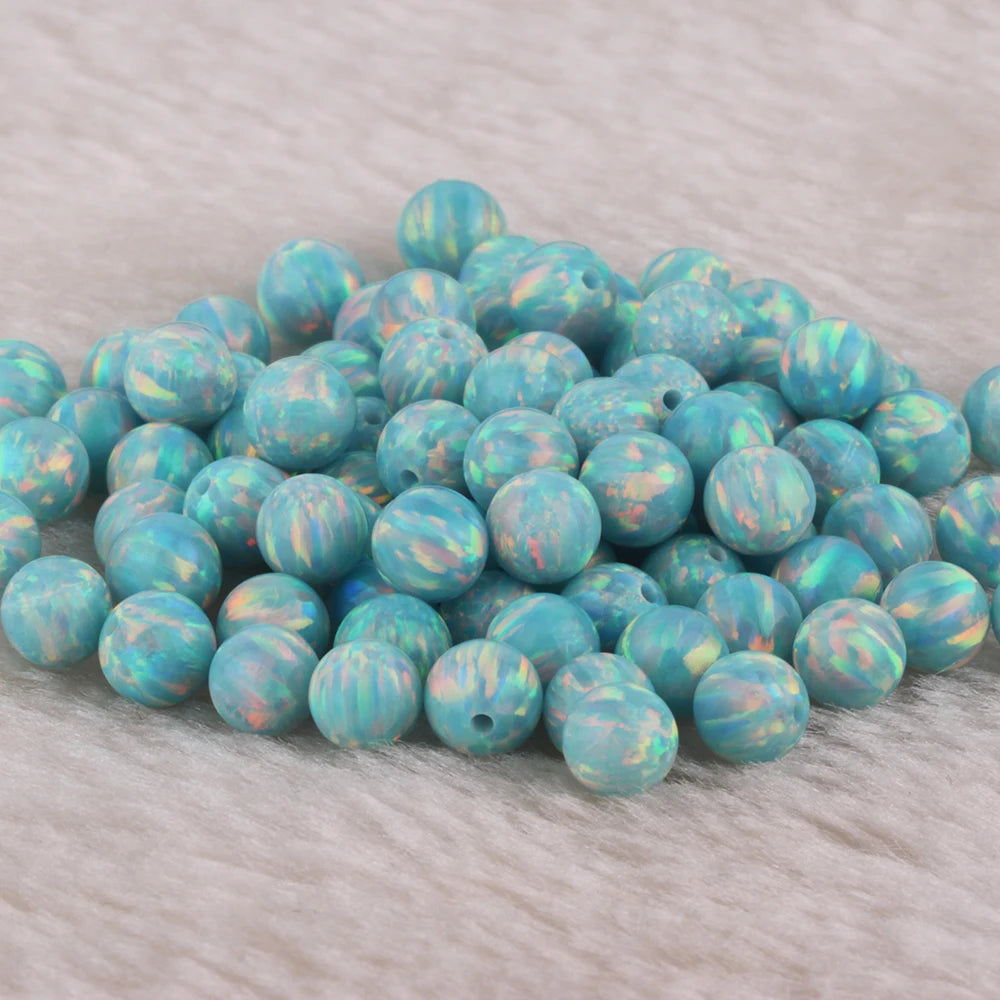 High Quality Opals  OP03 Artificial Opal Stone Round Ball Synthetic Opal Beads