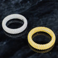 2025 Hip Hop Style White Gold Filled Iced Ring 14K Gold Plated Cubic Zirconia Fashion Jewelry for Women and Men Made of Brass