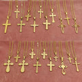 Wholesale Fashion Cool Boys Jewelry Gifts Gold Plated Stainless Steel Simple Cross Pendant Necklace for Men Women
