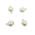 Handmade Plastic Buckle Jewelry Imation Pearls Cheap Beige Pendant Faux Beads Round ABS Loose Pearls With Gold Silver Hook Ring