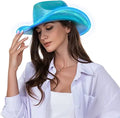 Ready Stock Light up Sparkly Glitter Space Cowboy Hat Holographic Space Cowboy Cowgirl Hat